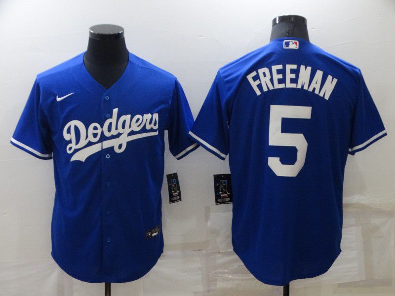 Men Los Angeles Dodgers 5 Freddie Freeman Blue Nike Game 2022 MLB Jersey